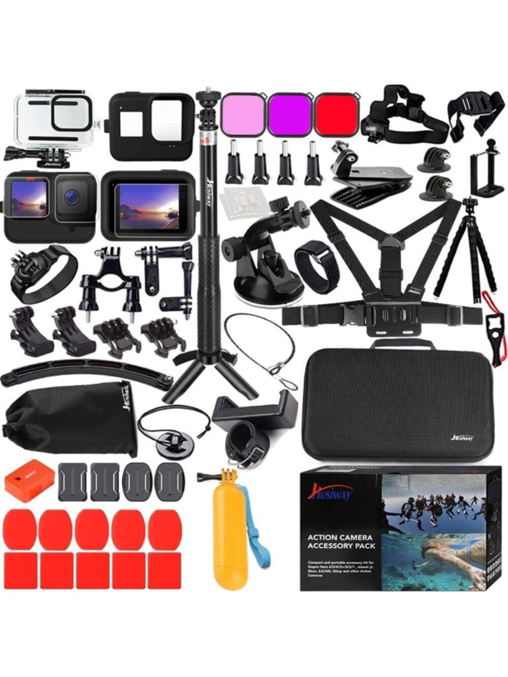 Waterproof Accessories Kit for GoPro Hero 10 11 12 13 - Silicone Case & Screen